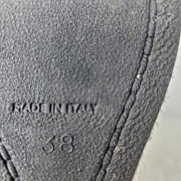 Burberry Womens Size 7.5 Metallic Bronze Leather Wedge Espadrille Thong - Picture 3 of 12